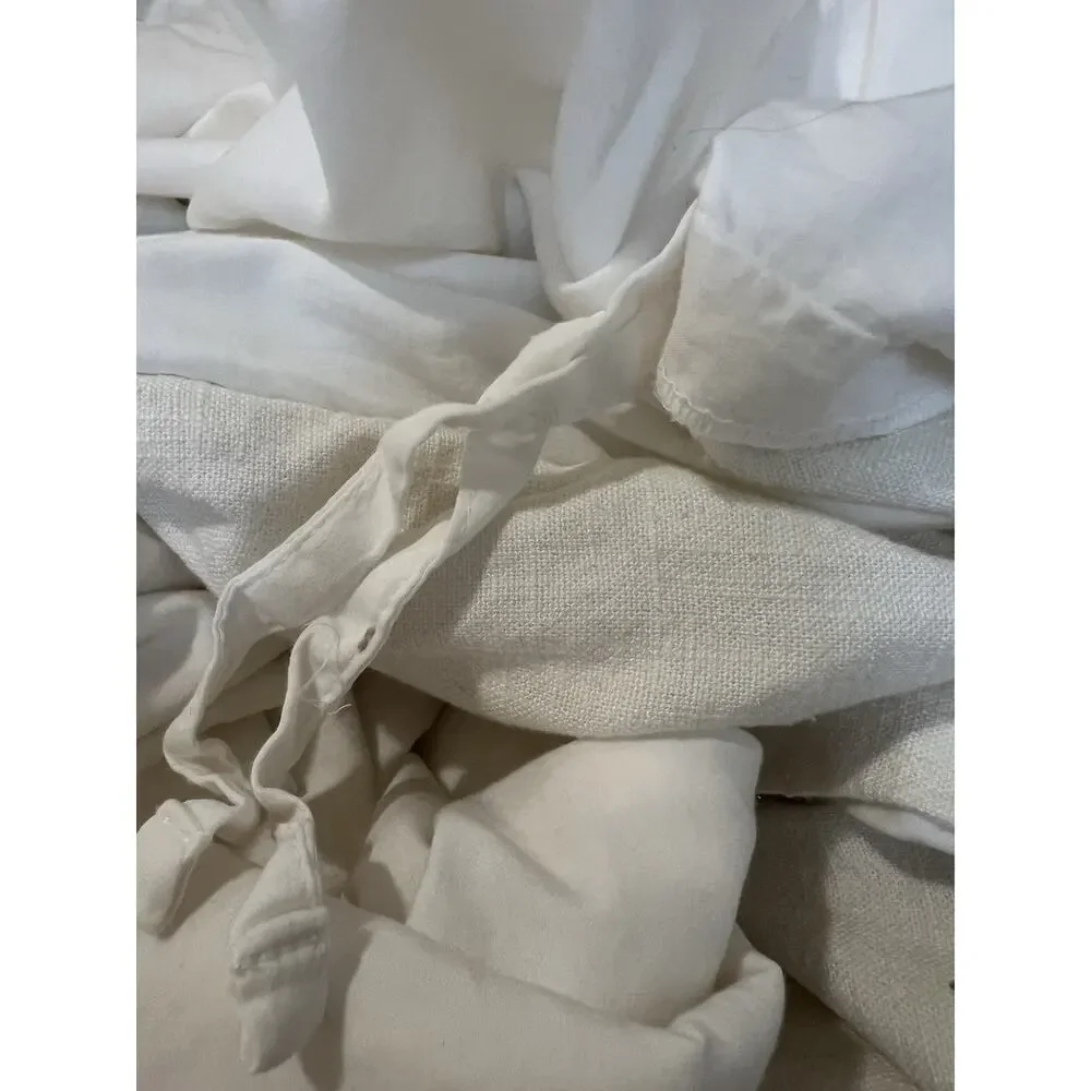 Heavyweight Linen Blend Duvet Cover Casaluna Oversized Queen White 101x95”